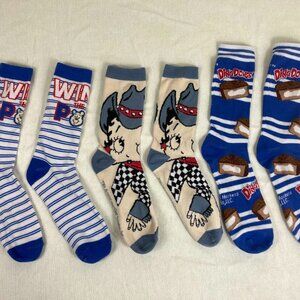 3-Pair Women’s Novelty Socks Lot Betty Boop Dunkin’ Donuts Winnie the Pooh